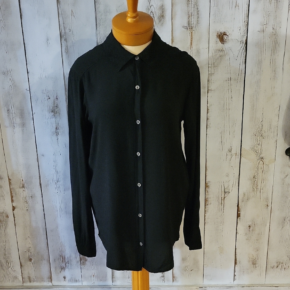Michael Stars Black Button-Up Shirt